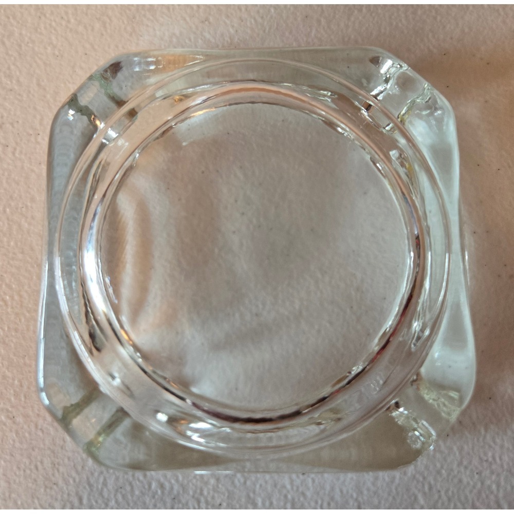 Vintage Glass Ashtray Lot Clear Amber Heavy MCM Tobacciana Barware 3pc - Picture 5 of 7